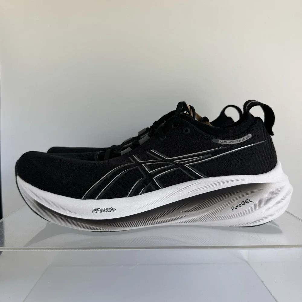 Brand New Asics Gel Nimbus 26 Black Running 1012B601 Women's Size 11 / Men 9.5